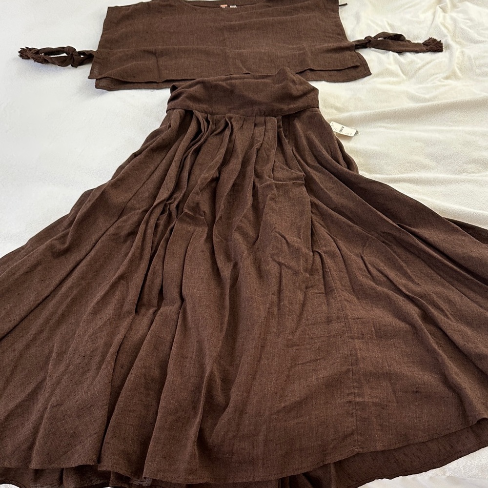 Free People Brown A-Line Skirt